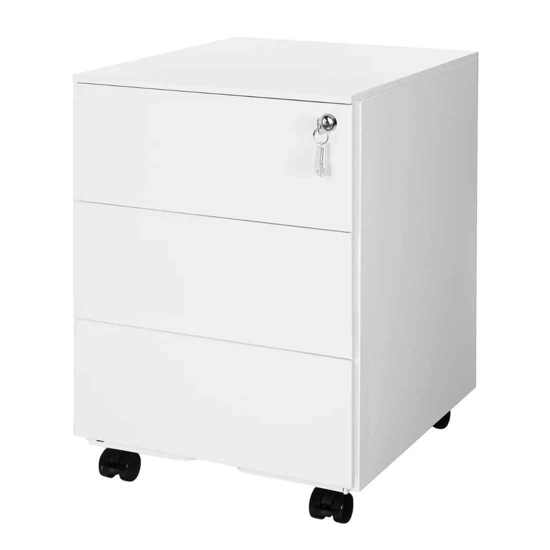 Ergo Plus Mobile Office Cabinet with 3 lockable drawers, white