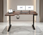 Electric L-shape sit-stand desk 150x78 brown