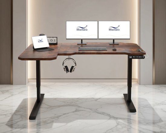 Ergo Plus Corner Desk 150x78 - Brown