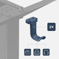 Ergo Plus Electric Corner Desk Frame 120–150 — Black
