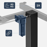 Ergo Plus Electric Corner Desk Frame 120–150 — Black