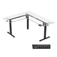 Ergo Plus Electric Corner Desk Frame 120–150 — Black